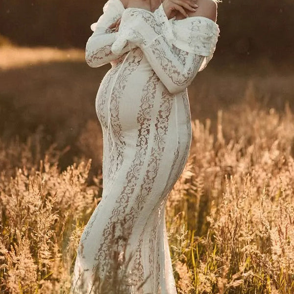 Lace- Boho Mermaid Bodycon Party Maternity Maxi Dress