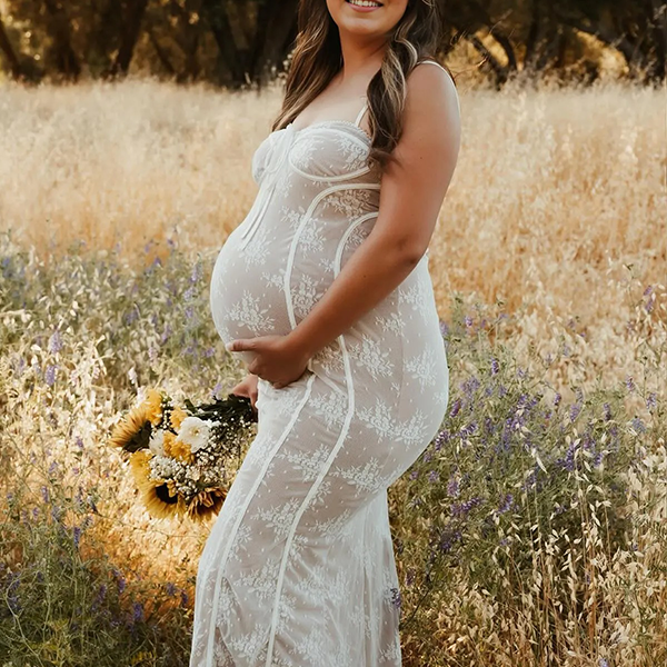Lace- Mermaid Bodycon Maternity Maxi Dress