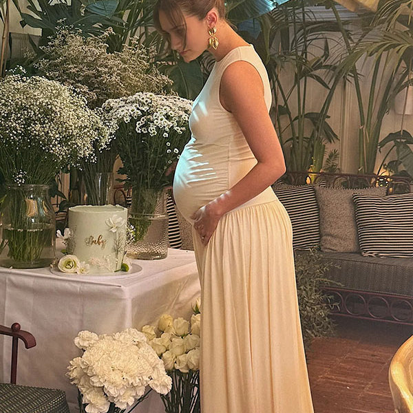 Casulawear- Ruched Tank Maternity Maxi Dress