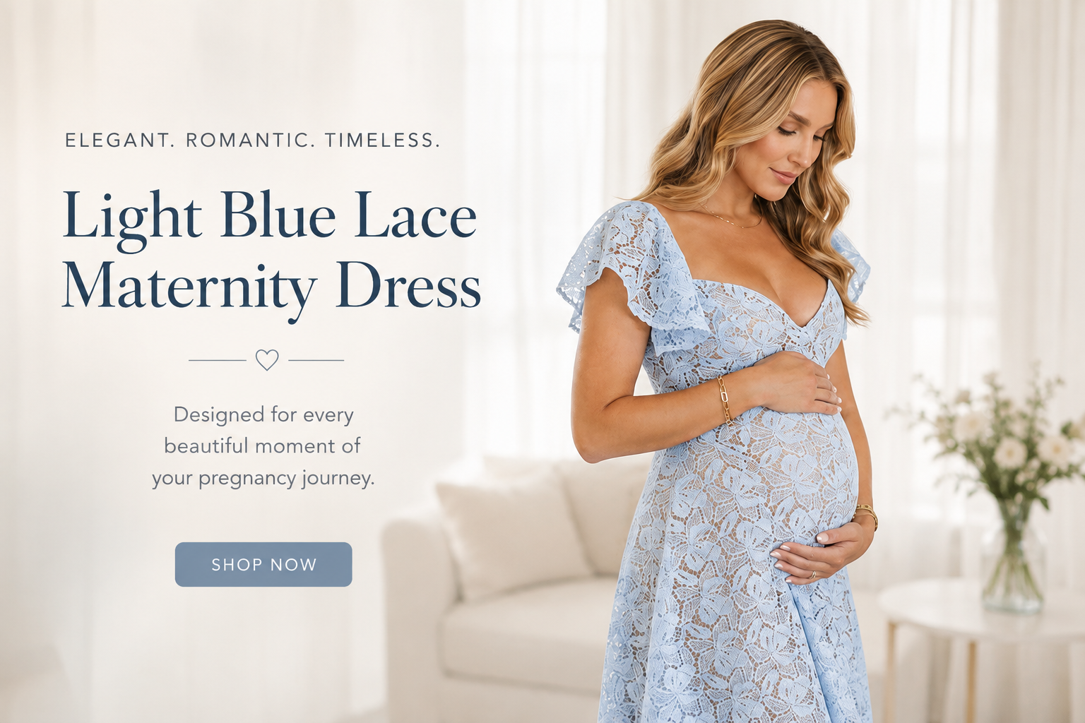 Light Blue Lace Maternity Baby Shower Dress: The Perfect Choice for Every Special Pregnancy Moment