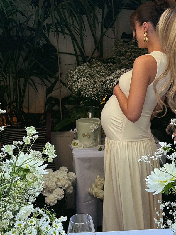 Casulawear- Ruched Tank Maternity Maxi Dress