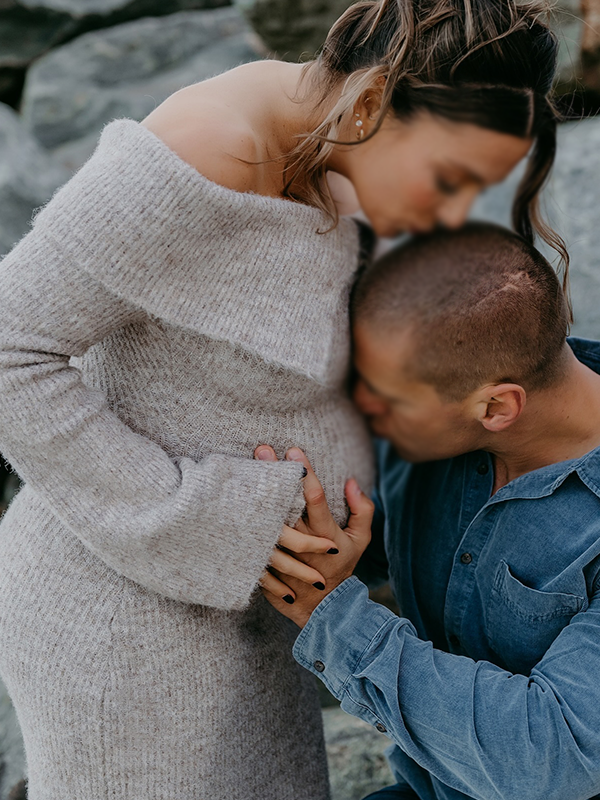 Chic-Off Shoulder Knitwear Flare Sleeve Bodycon Maternity Sweater Maxi Dress