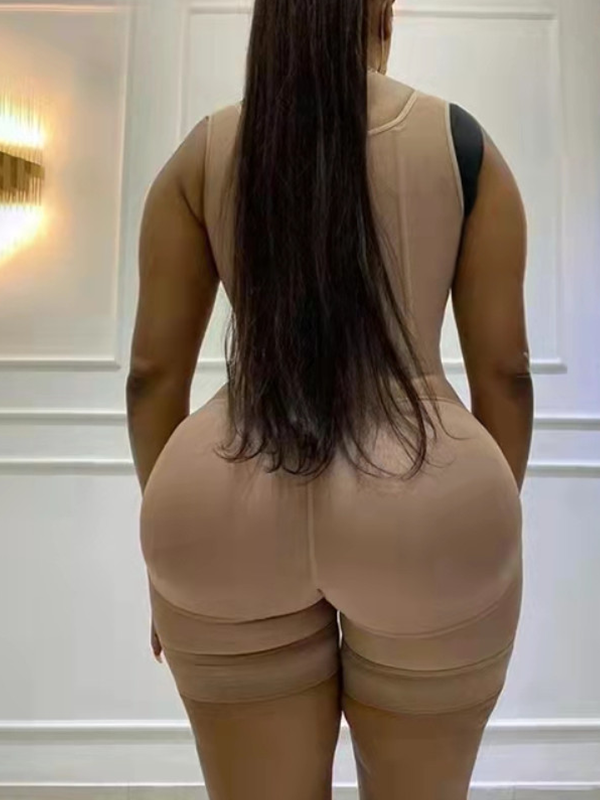 Bumplook Lace Splicing Mesh One-piece Body Shaper Tummy Control Bodysuit