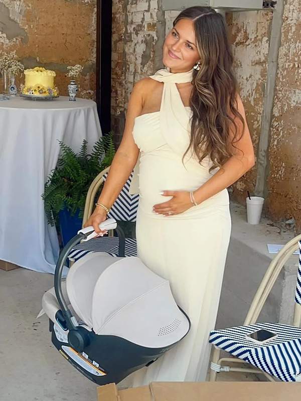 Chic-Yellow Tube Ruched Fitted Baby Shower Maternity Maxi Dress