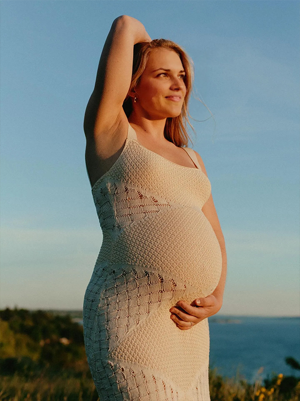 Chic-Apricot Backless Knitting Bodycon Strapless Photoshoot Maxi Dress