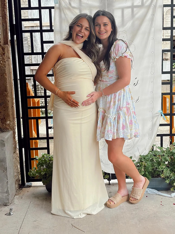 Chic-Yellow Tube Ruched Fitted Baby Shower Maternity Maxi Dress