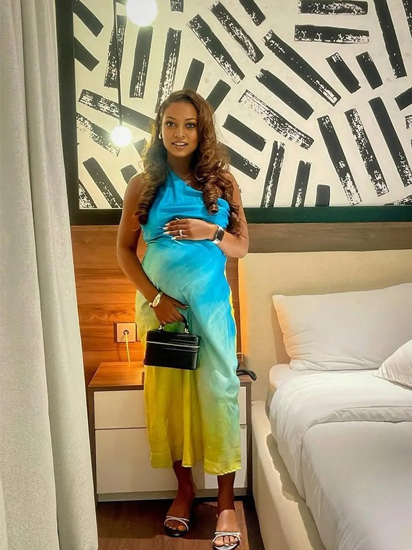 Casualwear- One Shoulder Bodycon Party Maternity Maxi Dress