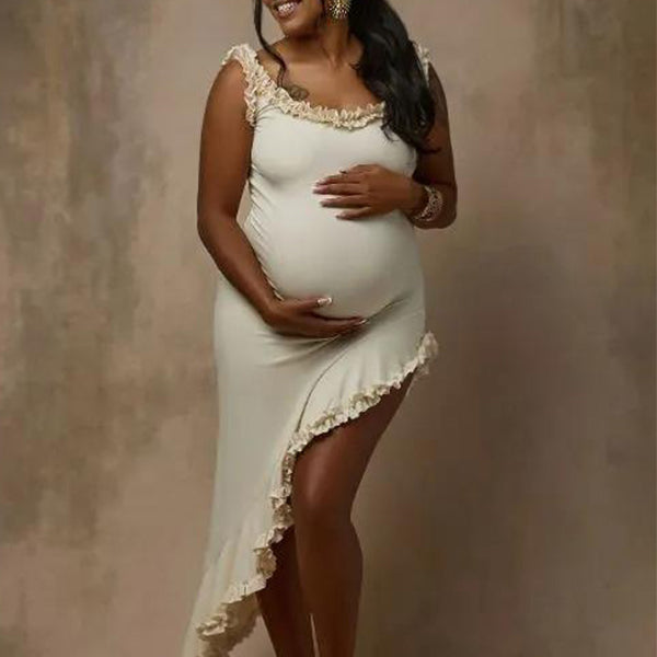Casualwear-Off Shoulder  Bodycon Photoshoot Maternity Maxi Dress