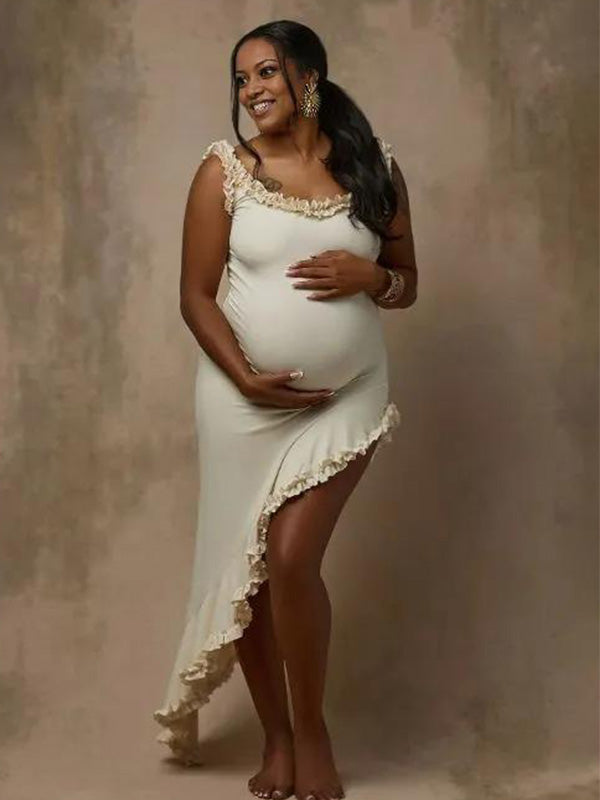Casualwear-Off Shoulder  Bodycon Photoshoot Maternity Maxi Dress