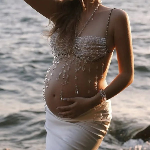 Bumplook Crystal Beaded Maternity Body Chain Photoshoot & Baby Shower Jewelry