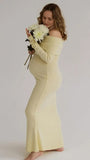 Casualwear-Off Shoulder Bodycon Party Maternity Maxi Dress