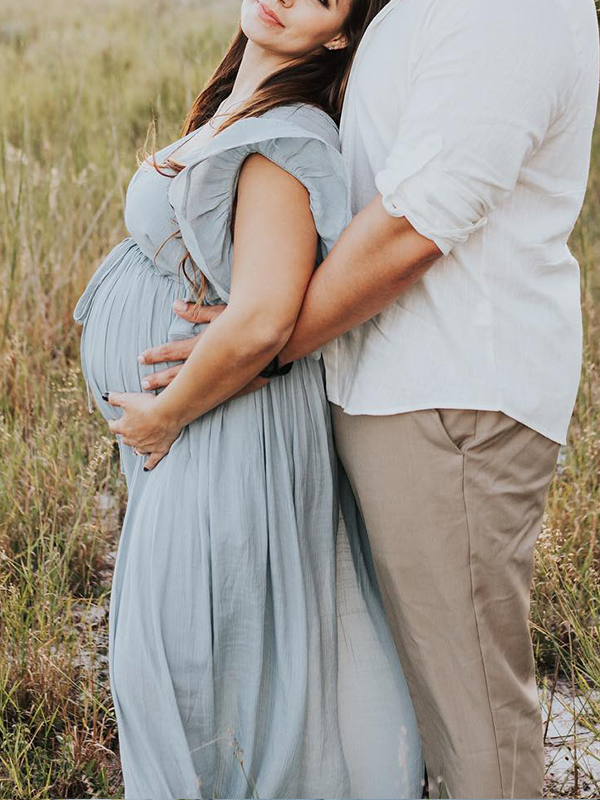 Chic- Boho Ruffle Sleeve Backless V-Neck Photoshoot Maxi Dess