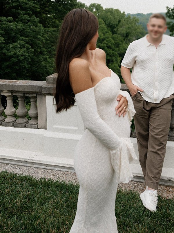 Lace- Off Shoulder Mermaid Bodycon Gowns Maternity Maxi Dress