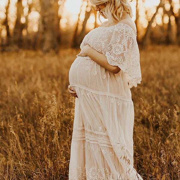 Lace-White Off Shoulder Bohomia Photoshoot Gown Maxi Dress