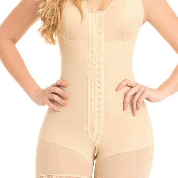 Bumplook Lace Splicing Mesh One-piece Body Shaper Tummy Control Bodysuit