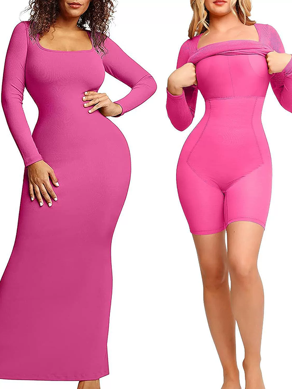 Bumplook One-piece Body Shaper Tummy Control Bodycon Maxi Dress