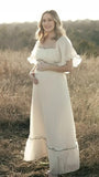 Chic- A-line Bell Sleeves Maternity Maxi Dress