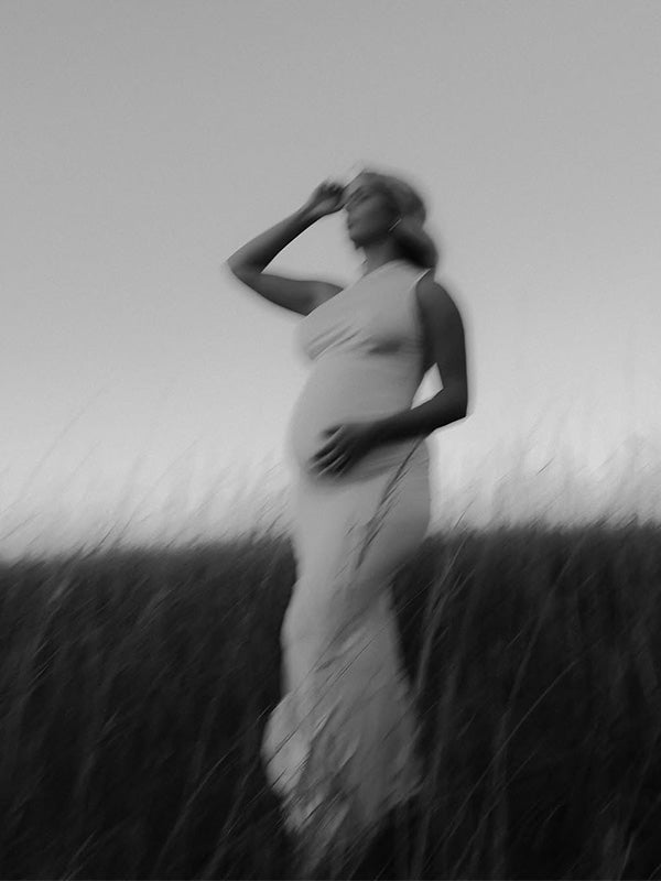 Chic- One-Shoulder Bodycon Maternity Photoshoot Maxi Dress