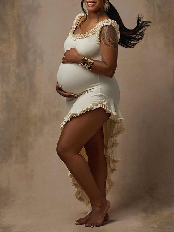 Casualwear-Off Shoulder  Bodycon Photoshoot Maternity Maxi Dress