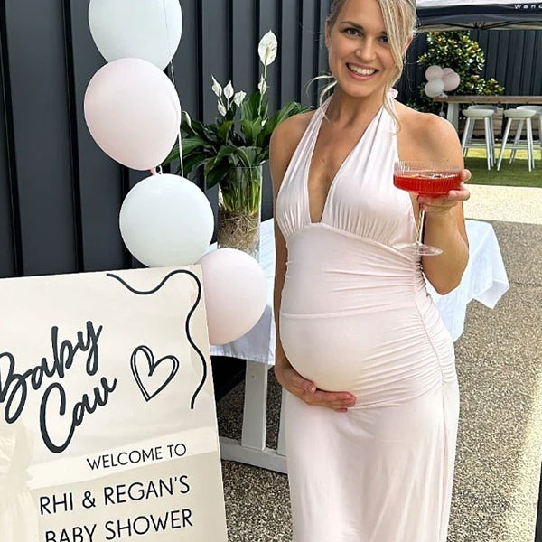 Casualwear-Halter Neck Bodycon Maternity Maxi Dress