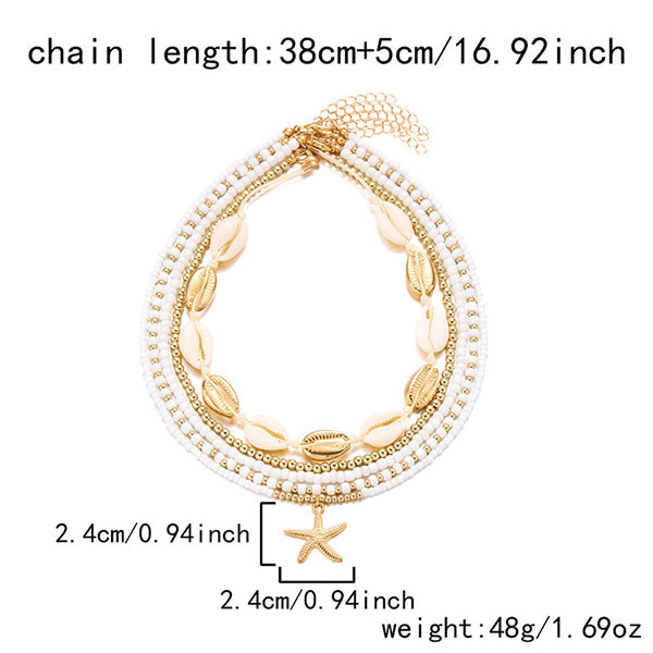 Bumplook Handmade Layered Shell & Bead Necklace – Baby Shower Beach Photoshoot