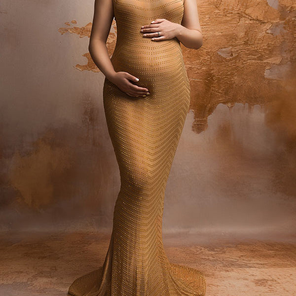 Sparking- Bodycon Tank Photoshoot Maternity Maxi Dress