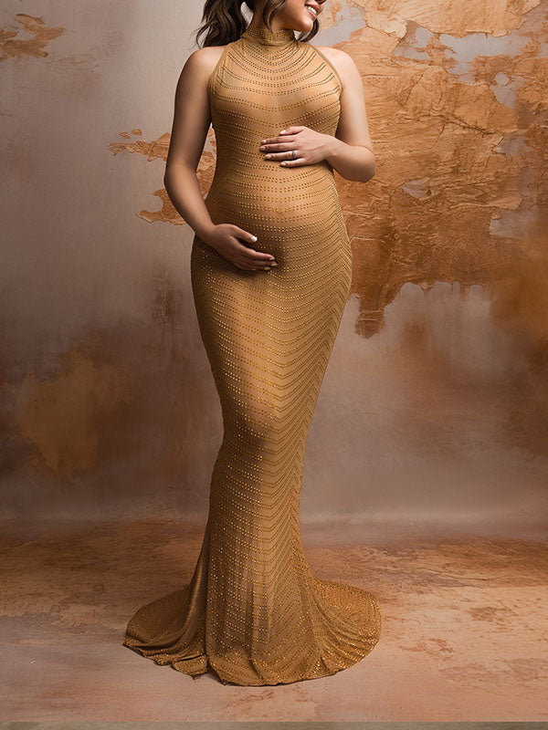 Sparking- Bodycon Tank Photoshoot Maternity Maxi Dress