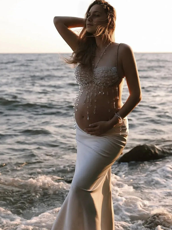 Bumplook Crystal Beaded Maternity Body Chain Photoshoot & Baby Shower Jewelry