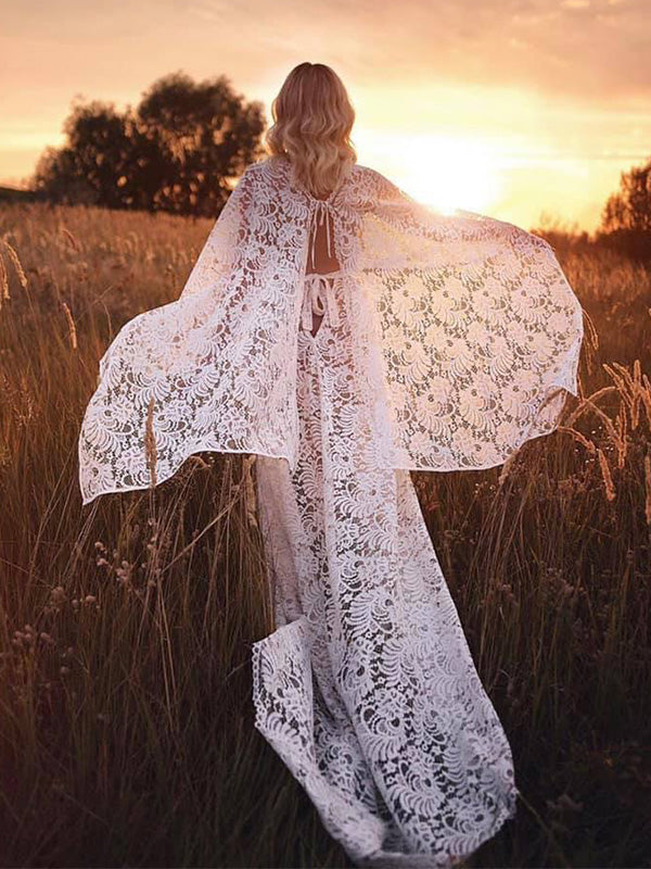 Lace- Boho Backless Photoshoot Maternity Shoot Maxi Dress