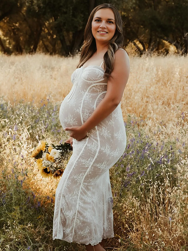 Lace- Mermaid Bodycon Maternity Maxi Dress