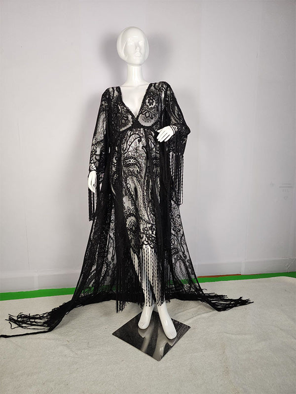 Lace- Boho V-Neck Photoshoot Maternity Shoot Maxi Dress