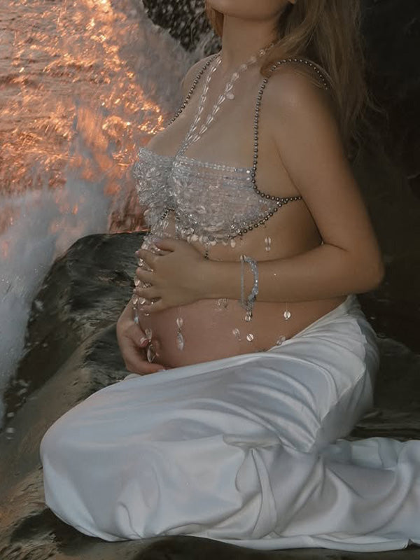 Bumplook Crystal Beaded Maternity Body Chain Photoshoot & Baby Shower Jewelry