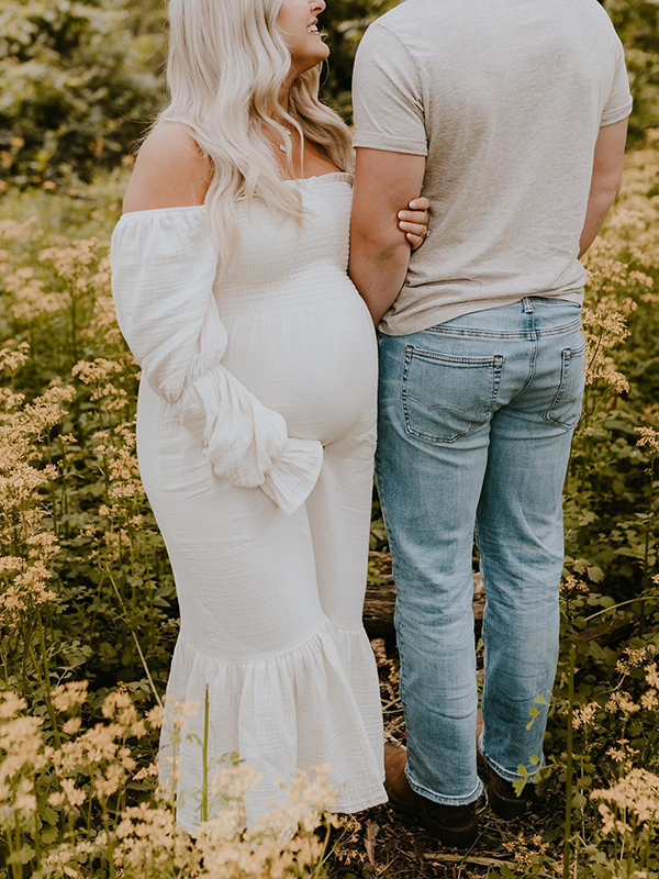 Chic-White Boho Ruffle Photoshoot Maxi Dress