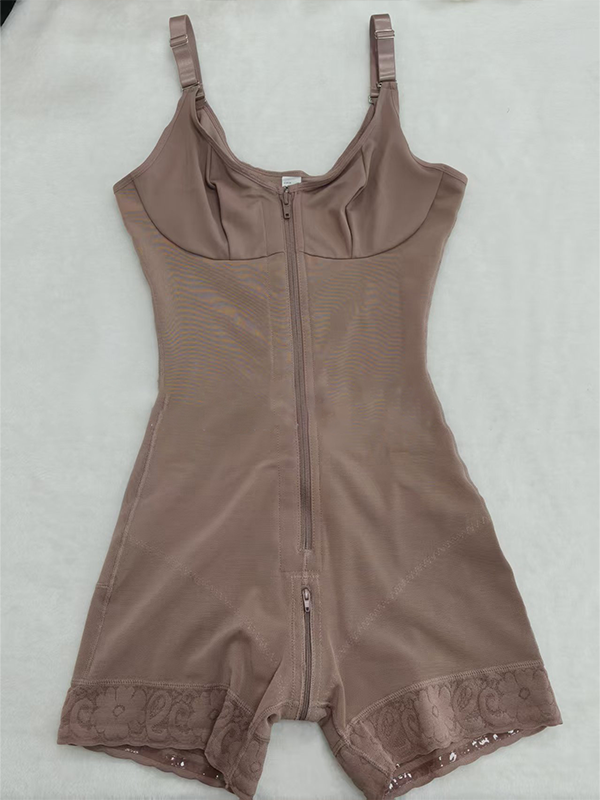 Bumplook Lace Splicing Mesh One-piece Body Shaper Tummy Control Bodysuit