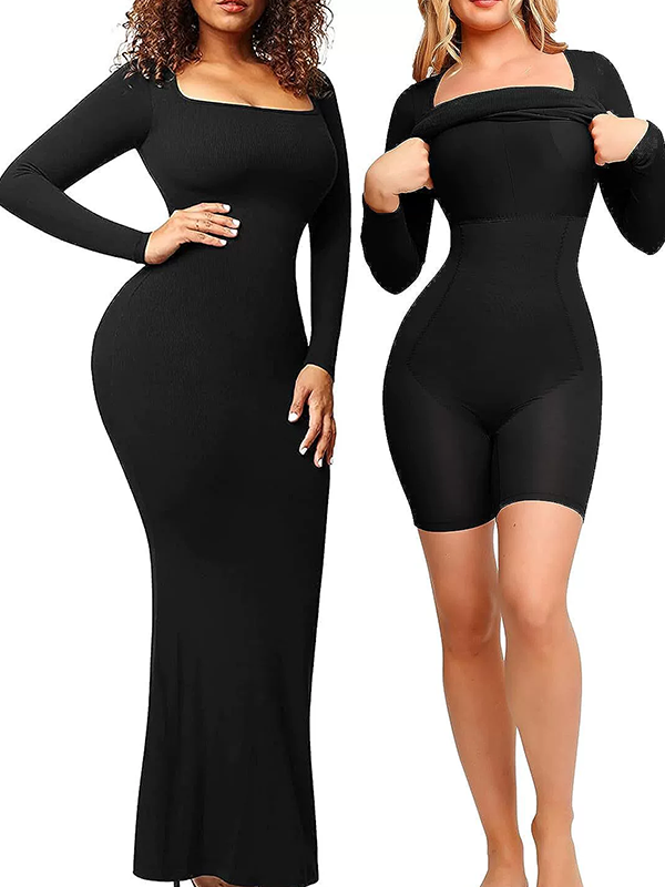Bumplook One-piece Body Shaper Tummy Control Bodycon Maxi Dress