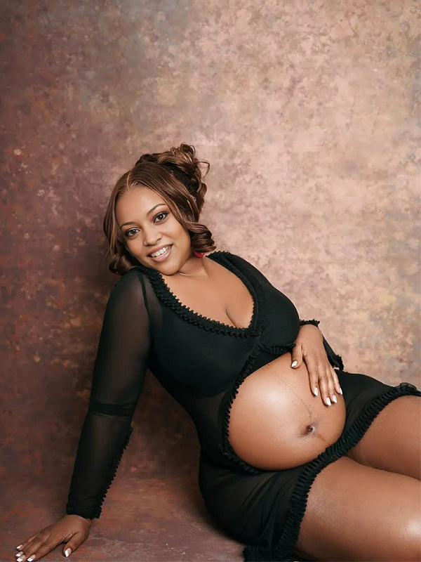 Crop-Cut Out  Bodycon Photoshoot Maternity Maxi Dress