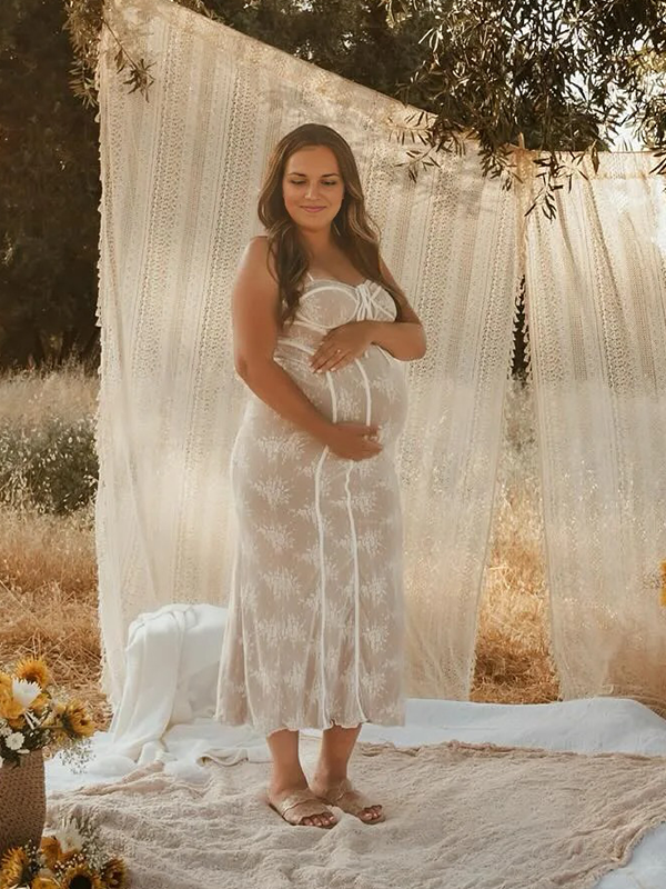 Lace- Mermaid Bodycon Maternity Maxi Dress
