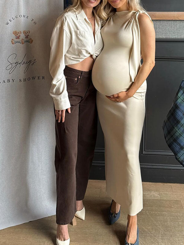 Casualwear-Bodycon Party Maternity Maxi Dress