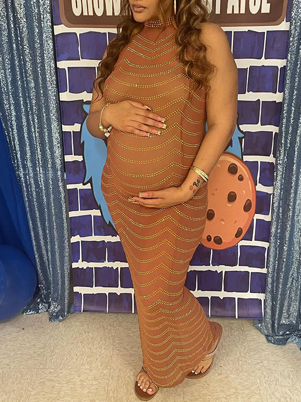 Sparking- Bodycon Tank Photoshoot Maternity Maxi Dress