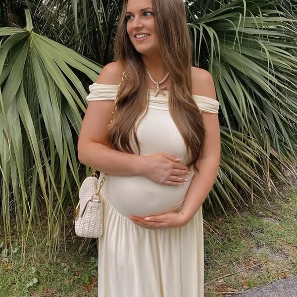 Casualwear-Off Shoulder Ruched Maternity Maxi Dress