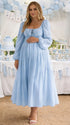 Blue Pregnancy Dress – Elegant Maternity Photoshoot Gown