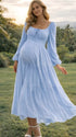 Blue Pregnancy Dress – Elegant Maternity Photoshoot Gown