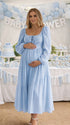 Blue Pregnancy Dress – Elegant Maternity Photoshoot Gown