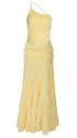butter yellow maternity dress backless one shoulder tiered ruffle maxi summer baby shower dress
