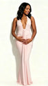 pink halter maternity dress knit bodycon backless deep v sleeveless elegant maternity photoshoot outfit