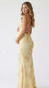 lemon yellow embroidered maternity dress mermaid lace up back floral mesh pregnancy gown