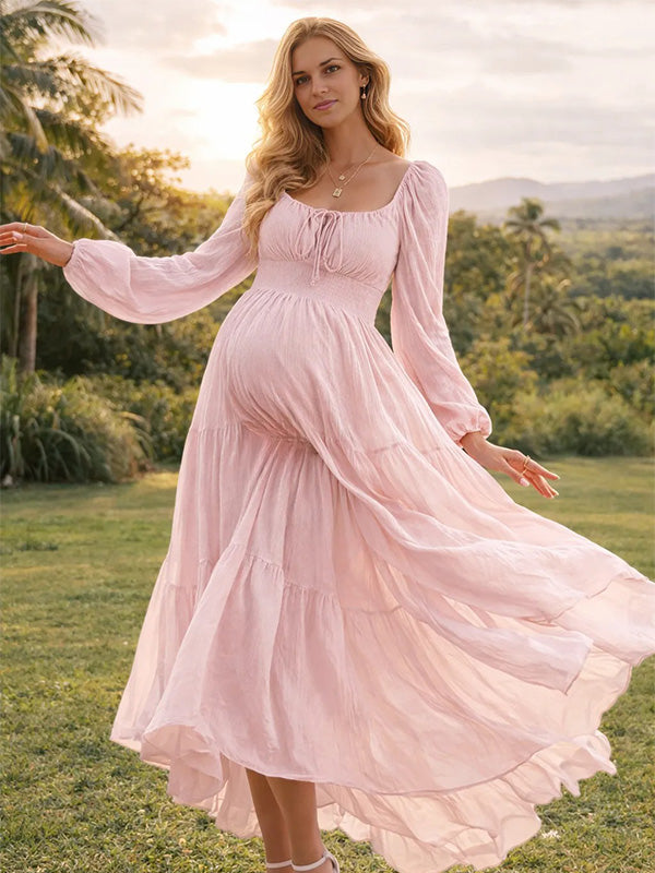 Pink Pregnancy Dress – Elegant Maternity Photoshoot Gown