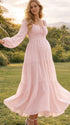 Pink Pregnancy Dress – Elegant Maternity Photoshoot Gown