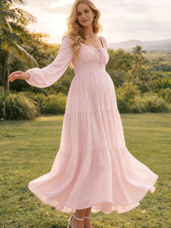 Pink Pregnancy Dress – Elegant Maternity Photoshoot Gown