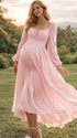 Pink Pregnancy Dress – Elegant Maternity Photoshoot Gown
